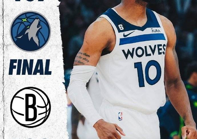 Timberwolves vence por poco a Nets 107-102